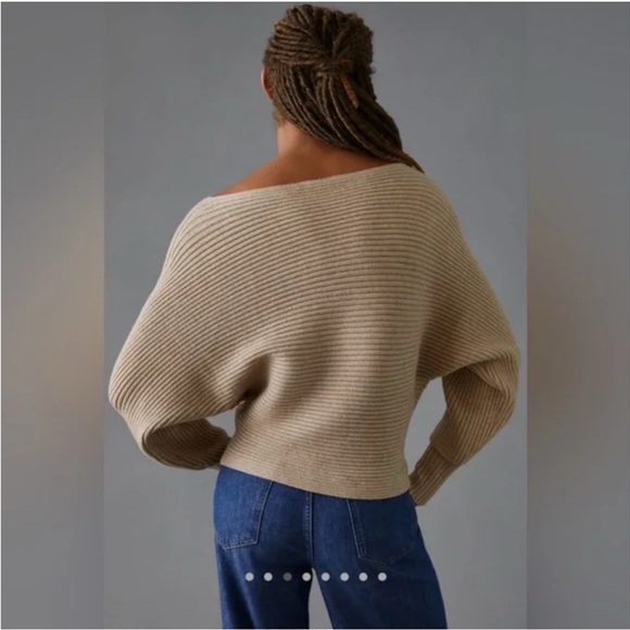 By Anthropologie Ribbed Pullover Sweater Neutral XXS - Picture 3 of 6